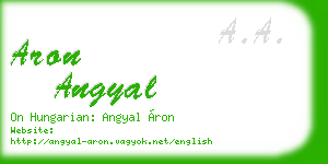 aron angyal business card