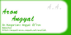 aron angyal business card